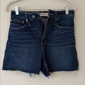 Madewell Indigo curvy High Rise Denim Cutoff Shorts